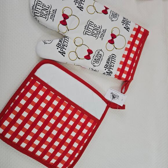 Disney Epcot Italy World Showcase Buon Appetito Oven Mitt Potholder Towel Set - Picture 4 of 7